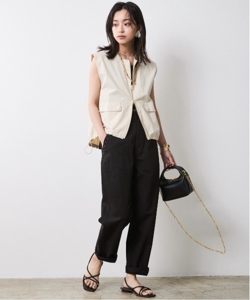 CHIC STYLE（シックスタイル）の「ジップアップブラウス＜大きいサイズ有＞シックスタイル（シャツ/ブラウス・レディース・クリーム/ブラック・L/M/5L/4L/3L/LL）」の12枚目の写真