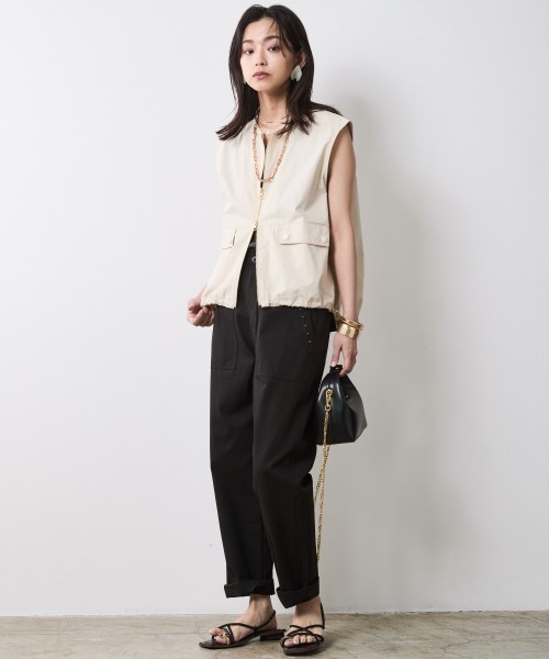 CHIC STYLE（シックスタイル）の「ジップアップブラウス＜大きいサイズ有＞シックスタイル（シャツ/ブラウス・レディース・クリーム/ブラック・L/M/5L/4L/3L/LL）」の13枚目の写真