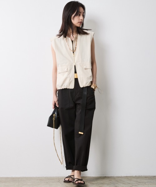 CHIC STYLE（シックスタイル）の「ジップアップブラウス＜大きいサイズ有＞シックスタイル（シャツ/ブラウス・レディース・クリーム/ブラック・L/M/5L/4L/3L/LL）」の14枚目の写真