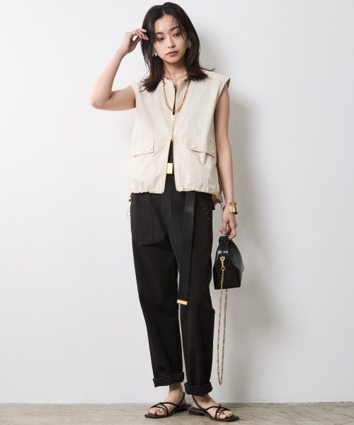 CHIC STYLE（シックスタイル）の「ジップアップブラウス＜大きいサイズ有＞シックスタイル（シャツ/ブラウス・レディース・クリーム/ブラック・L/M/5L/4L/3L/LL）」の16枚目の写真