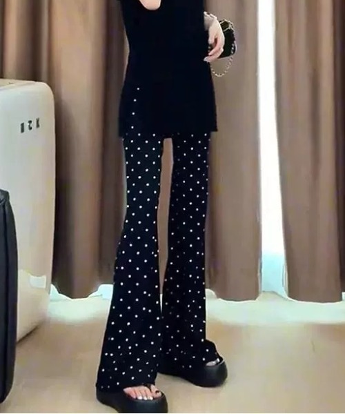 ampm（エーエムピーエム）の「ドットサマーリラックスパンツ（スウェットパンツ・レディース・ブラック・S/M/L）」の22枚目の写真