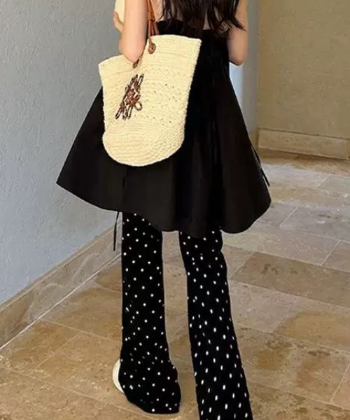 ampm（エーエムピーエム）の「ドットサマーリラックスパンツ（スウェットパンツ・レディース・ブラック・S/M/L）」の17枚目の写真