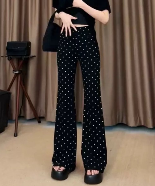 ampm（エーエムピーエム）の「ドットサマーリラックスパンツ（スウェットパンツ・レディース・ブラック・S/M/L）」の20枚目の写真