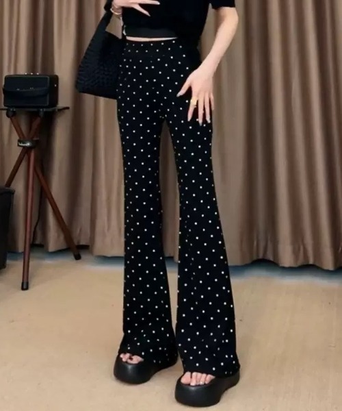 ampm（エーエムピーエム）の「ドットサマーリラックスパンツ（スウェットパンツ・レディース・ブラック・S/M/L）」の21枚目の写真