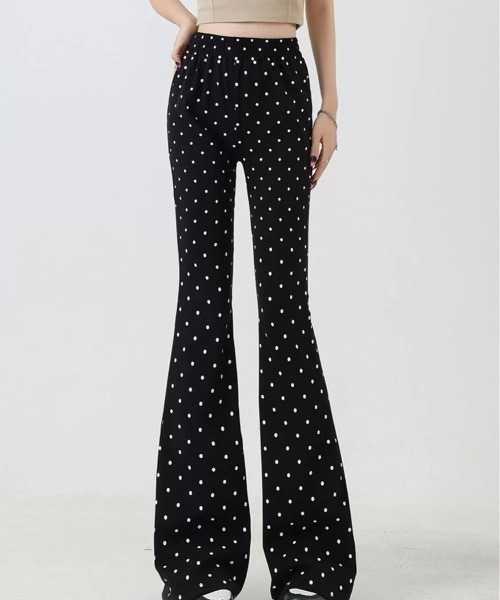 ampm（エーエムピーエム）の「ドットサマーリラックスパンツ（スウェットパンツ・レディース・ブラック・S/M/L）」の6枚目の写真