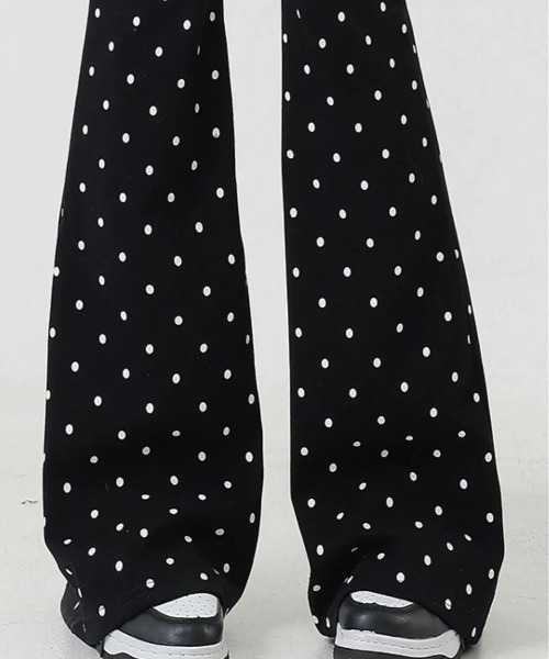 ampm（エーエムピーエム）の「ドットサマーリラックスパンツ（スウェットパンツ・レディース・ブラック・S/M/L）」の7枚目の写真