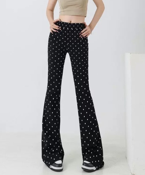 ampm（エーエムピーエム）の「ドットサマーリラックスパンツ（スウェットパンツ・レディース・ブラック・S/M/L）」の9枚目の写真