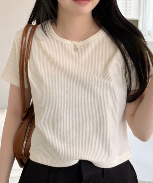 TREOVER(トレオーバー)の「リブコンパクトTee(Tシャツ/カットソー・レディース・チャコール/オフホワイト/ブラック/アイボリー・MEDIUM/LARGE)」の20枚目の写真