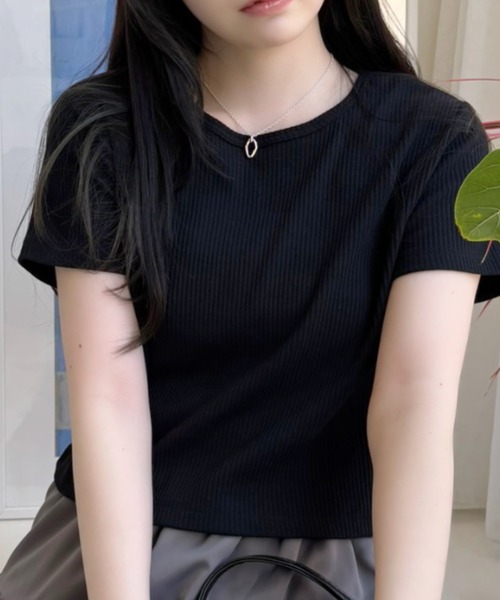 TREOVER(トレオーバー)の「リブコンパクトTee(Tシャツ/カットソー・レディース・チャコール/オフホワイト/ブラック/アイボリー・MEDIUM/LARGE)」の12枚目の写真