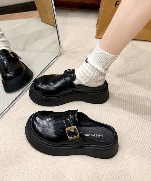 Teem Store(チームストア)の「厚底ベルトデザインサボサンダル(サンダル・レディース・アイボリー/ブラック・M/L)」の11枚目の写真