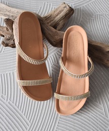 ITALIANイタリアンシューメーカー 37 ゴールド ウェッジサンダル イタリアンシューメーカーズ ITALIAN SHOEMAKERS メタルモチーフ