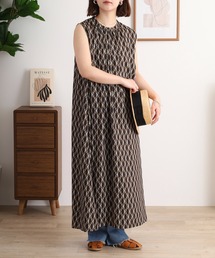 A.N.L | A.N.L マルチカラー幾何柄プリントノースリーブロングワンピース(ワンピース)