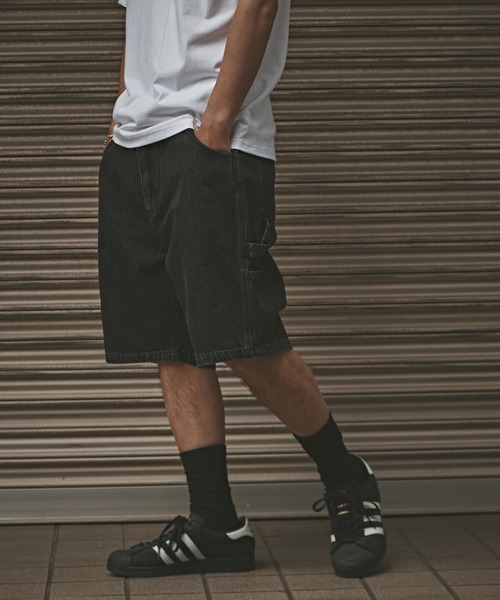 ALL RUNS(オールランズ)の「バギーデニムショーツ(デニムパンツ・メンズ・ブルー/ブラック・XL/L/M)」の1枚目の写真