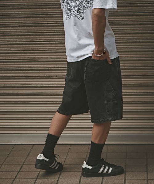 ALL RUNS(オールランズ)の「バギーデニムショーツ(デニムパンツ・メンズ・ブルー/ブラック・XL/L/M)」の4枚目の写真