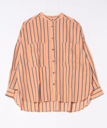 Q | キャンブリックボイルマルチストライプシャツ(シャツ/ブラウス)