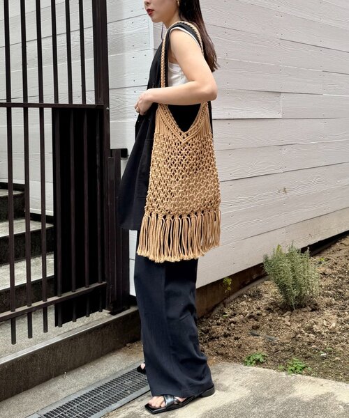 CIAOPANIC TYPY（チャオパニックティピー）の「ノーカラーリネン混ジレ（ベスト・レディース・ブラウン/ベージュ/ブラック・ONE SIZE）」の8枚目の写真