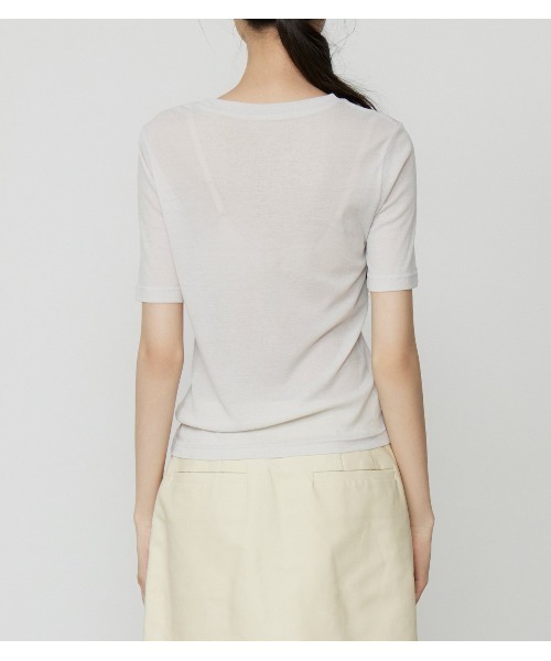 LE CIEL BLEU(ルシェルブルー)の「セミシアートライアングルブラジャージートップ / Semi Sheer Tringle Bra Jersey Top(Tシャツ/カットソー・レディース・ライトグレー/ダークブラウン/チャコールグレー・38/36)」の21枚目の写真