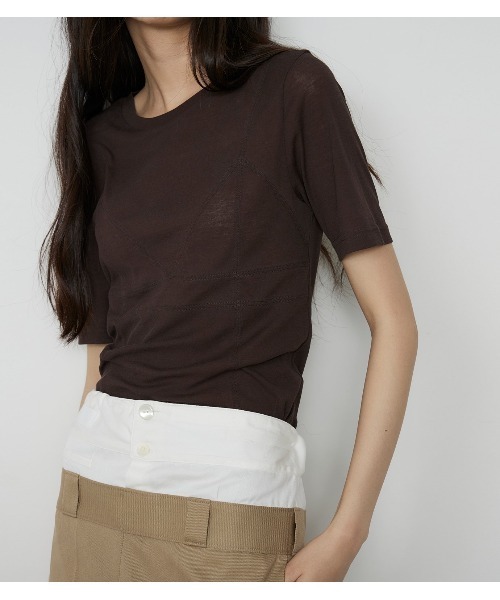 LE CIEL BLEU(ルシェルブルー)の「セミシアートライアングルブラジャージートップ / Semi Sheer Tringle Bra Jersey Top(Tシャツ/カットソー・レディース・ライトグレー/ダークブラウン/チャコールグレー・38/36)」の21枚目の写真