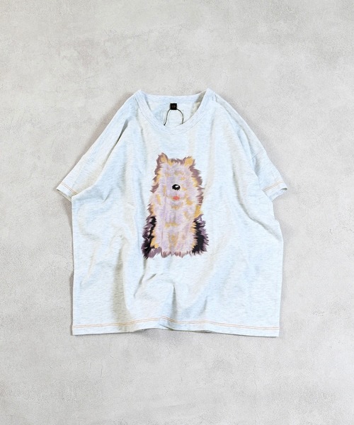 MARKEY'S(マーキーズ)の「にじみ生き物ワイドTシャツ(Tシャツ/カットソー・キッズ・チャコール/オフホワイト/ライトピンク・110/100/95/90/80/150/140/130/120)」の2枚目の写真