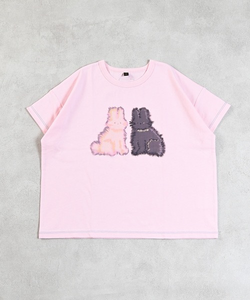 MARKEY'S(マーキーズ)の「にじみ生き物ワイドTシャツ(Tシャツ/カットソー・キッズ・チャコール/オフホワイト/ライトピンク・110/100/95/90/80/150/140/130/120)」の10枚目の写真