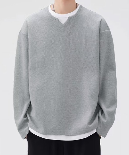 SBG(エスビー)の「SBG キーネック レイヤードトップス(スウェット・メンズ・グレー/ブラック・MEDIUM/LARGE/X-LARGE)」の6枚目の写真