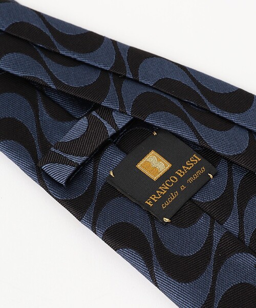 BEAMS F（ビームスエフ）の「FRANCO BASSI / シルクコットン ウェーブ柄 ネクタイ（ネクタイ・メンズ・ブラウン/インディゴブルー・ONE SIZE）」の7枚目の写真