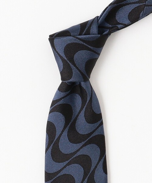 BEAMS F（ビームスエフ）の「FRANCO BASSI / シルクコットン ウェーブ柄 ネクタイ（ネクタイ・メンズ・ブラウン/インディゴブルー・ONE SIZE）」の8枚目の写真