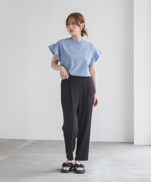 HusHusH（ハッシュアッシュ）の「HusHusH 布帛フリルTシャツ（Tシャツ/カットソー・レディース・チャコールグレー/ブルー/ブラック・M/L）」の17枚目の写真