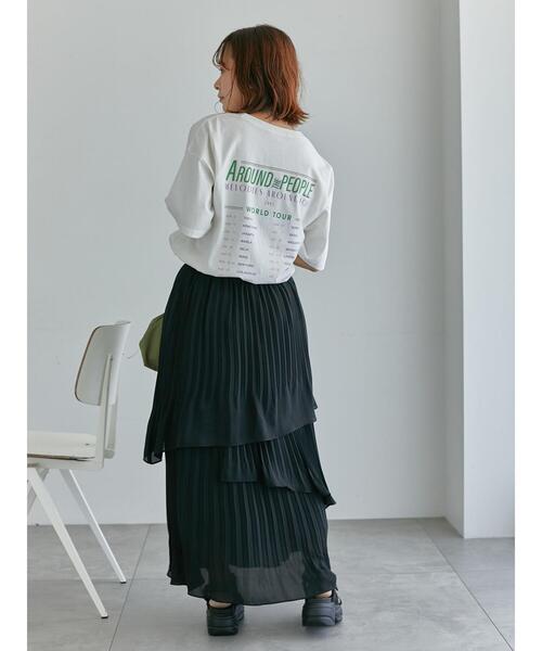 ehka sopo(エヘカソポ)の「プリーツティアードスカート(スカート・レディース・グリーン/キナリ/ブラック・F)」の13枚目の写真