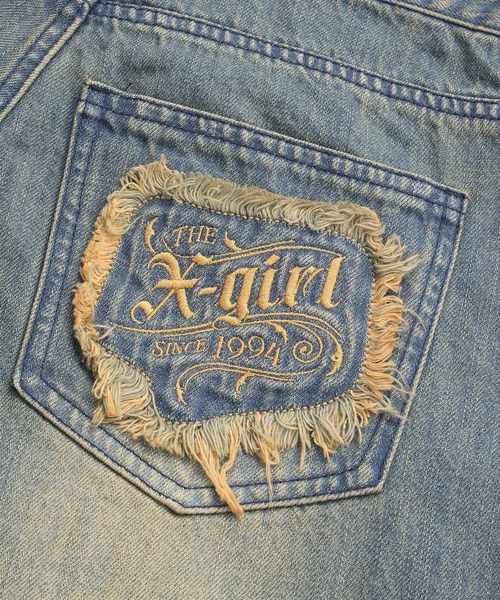 パンツ X-girl LOGO POCKET LOOSE DENIM PANTS LOGO POCKET LOOSE DENIM PANTS（デニムパンツ）｜X-girl