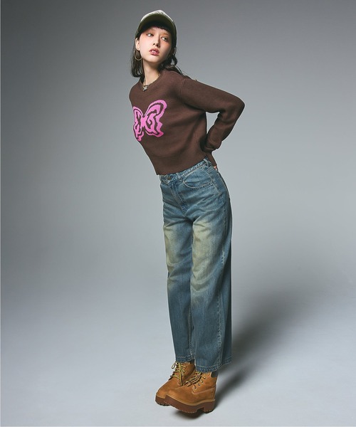 パンツ X-girl LOGO POCKET LOOSE DENIM PANTS ☆予約商品☆ X-girl ( エックスガール ) - LOGO POCKET LOOSE