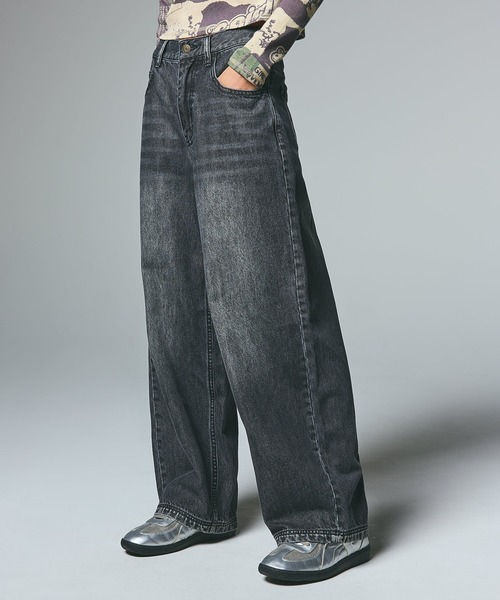 LOGO POCKET LOOSE DENIM PANTS（デニムパンツ）｜X-girl