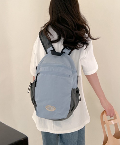 バックパック・リュック Noiago NOI1527 Division Backpack Blue バイカラーナイロンlogoバッグパック（バックパック/リュック