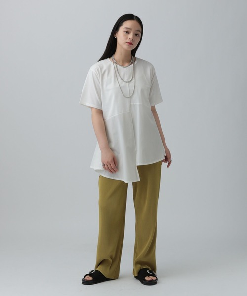 セール】異素材アシメ切り替えチュニック 492106（チュニック