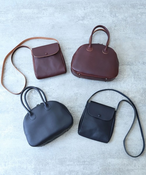 bulle de savon（ビュルデサボン）の「△leather pochette（ショルダーバッグ・レディース・ブラック/ダークブラウン・FREE）」の10枚目の写真