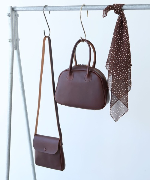 bulle de savon（ビュルデサボン）の「△leather pochette（ショルダーバッグ・レディース・ブラック/ダークブラウン・FREE）」の15枚目の写真