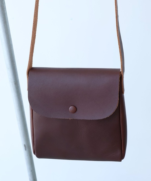 bulle de savon（ビュルデサボン）の「△leather pochette（ショルダーバッグ・レディース・ブラック/ダークブラウン・FREE）」の14枚目の写真