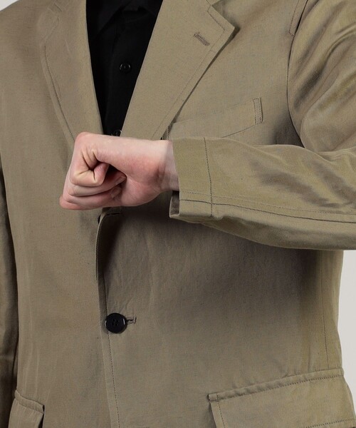 TOMORROWLAND （トゥモローランド）の「リネンコットン シングルブレステッド 3Bジャケット SONDRIO（テーラードジャケット・メンズ・ネイビー/ベージュ・44/46/48/50）」の5枚目の写真