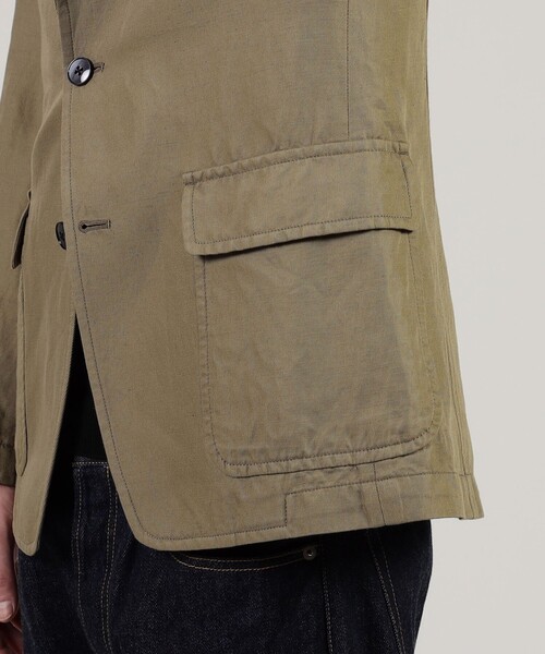 TOMORROWLAND （トゥモローランド）の「リネンコットン シングルブレステッド 3Bジャケット SONDRIO（テーラードジャケット・メンズ・ネイビー/ベージュ・44/46/48/50）」の6枚目の写真