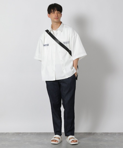 LAKOLE（ラコレ）の「ワーク刺繍シャツ / 498934（シャツ/ブラウス・メンズ・ブラック系その他/ホワイト/グリーン・MEDIUM/LARGE）」の4枚目の写真