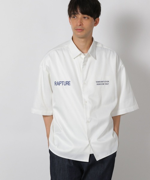 LAKOLE（ラコレ）の「ワーク刺繍シャツ / 498934（シャツ/ブラウス・メンズ・ブラック系その他/ホワイト/グリーン・MEDIUM/LARGE）」の5枚目の写真