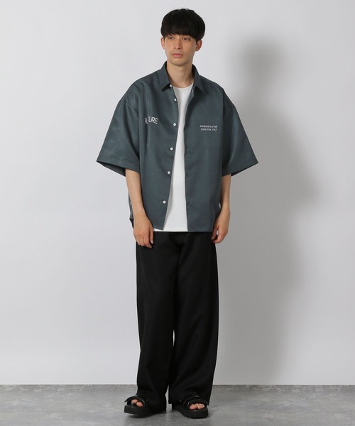 LAKOLE（ラコレ）の「ワーク刺繍シャツ / 498934（シャツ/ブラウス・メンズ・ブラック系その他/ホワイト/グリーン・MEDIUM/LARGE）」の10枚目の写真