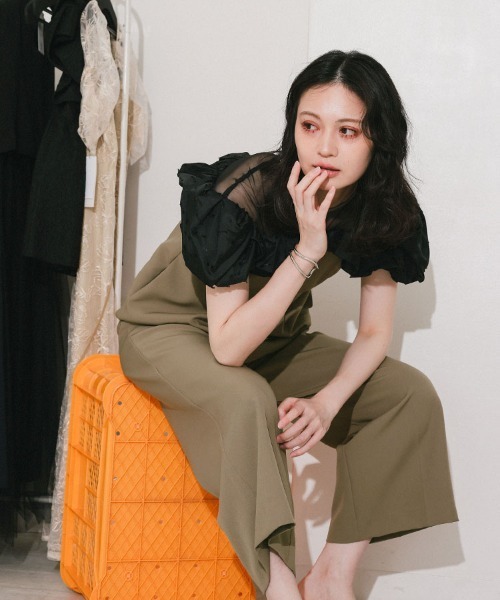 DONOBAN(ドノバン)の「【ANDRESD】ribbon frills pants dress パーティー 結婚式 お呼ばれ 同窓会(ドレス・レディース・ベージュ/チャコール/ブラック・S/M/L)」の3枚目の写真