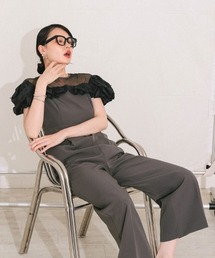 【ANDRESD】ribbon frills pants dress パーティー 結婚式 お呼ばれ 同窓会