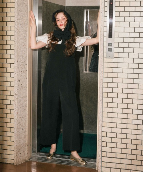 DONOBAN(ドノバン)の「【ANDRESD】ribbon frills pants dress パーティー 結婚式 お呼ばれ 同窓会(ドレス・レディース・ベージュ/チャコール/ブラック・S/M/L)」の6枚目の写真