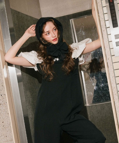 DONOBAN(ドノバン)の「【ANDRESD】ribbon frills pants dress パーティー 結婚式 お呼ばれ 同窓会(ドレス・レディース・ベージュ/チャコール/ブラック・S/M/L)」の8枚目の写真