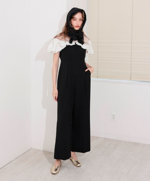 DONOBAN(ドノバン)の「【ANDRESD】ribbon frills pants dress パーティー 結婚式 お呼ばれ 同窓会(ドレス・レディース・ベージュ/チャコール/ブラック・S/M/L)」の14枚目の写真