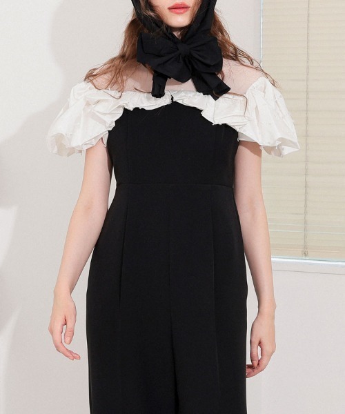 DONOBAN(ドノバン)の「【ANDRESD】ribbon frills pants dress パーティー 結婚式 お呼ばれ 同窓会(ドレス・レディース・ベージュ/チャコール/ブラック・S/M/L)」の15枚目の写真
