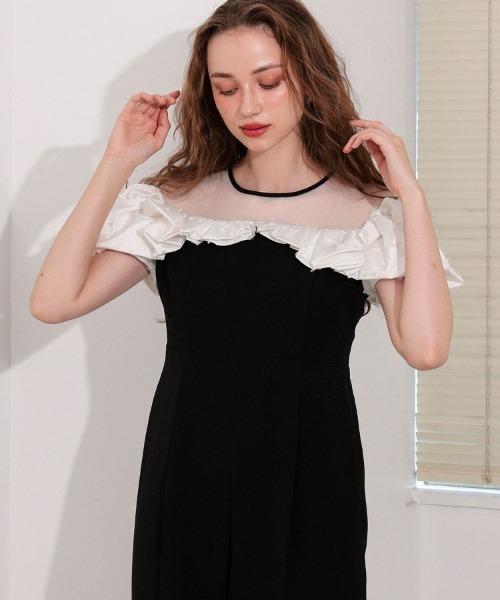 DONOBAN(ドノバン)の「【ANDRESD】ribbon frills pants dress パーティー 結婚式 お呼ばれ 同窓会(ドレス・レディース・ベージュ/チャコール/ブラック・S/M/L)」の16枚目の写真