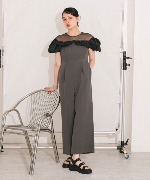 DONOBAN(ドノバン)の「【ANDRESD】ribbon frills pants dress パーティー 結婚式 お呼ばれ 同窓会(ドレス・レディース・ベージュ/チャコール/ブラック・S/M/L)」の20枚目の写真